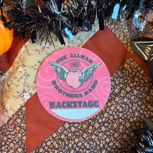 RARE Allman Brothers Band Vintage 2005 Backstage Pass Sticker Red Peach Logo Y2K